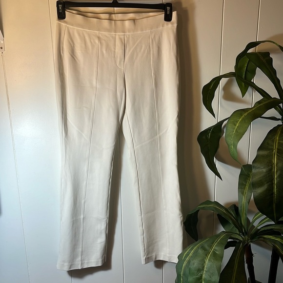 Rafaella Cream White Knit Pant with Front Seam Women’s Size Large - Picture 3 of 7